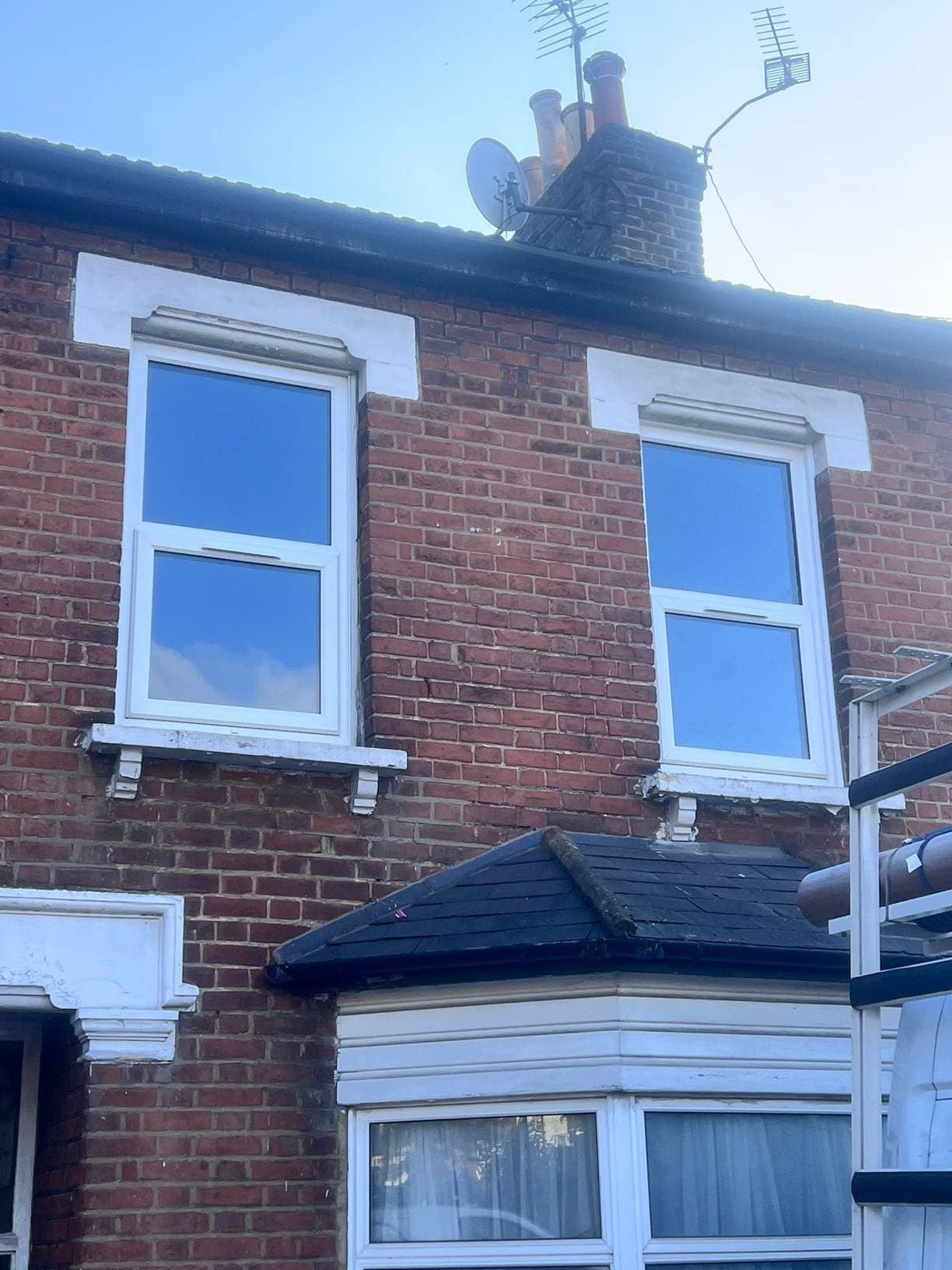 Victorian terrace with new white sash windows