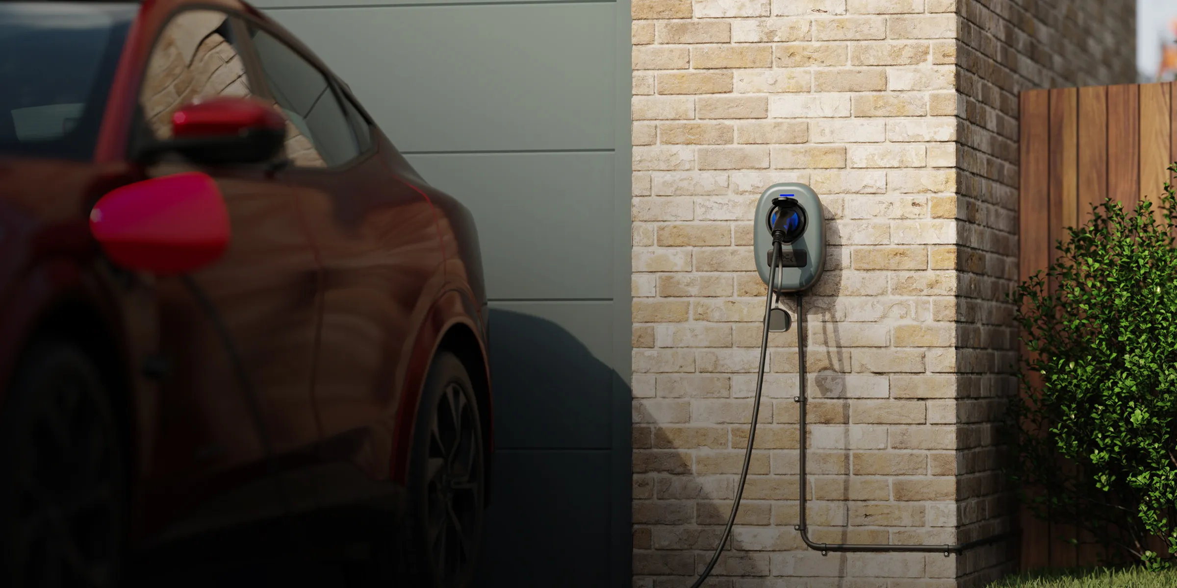 LINX EV charger installed on modern UK home exterior in natural daylight